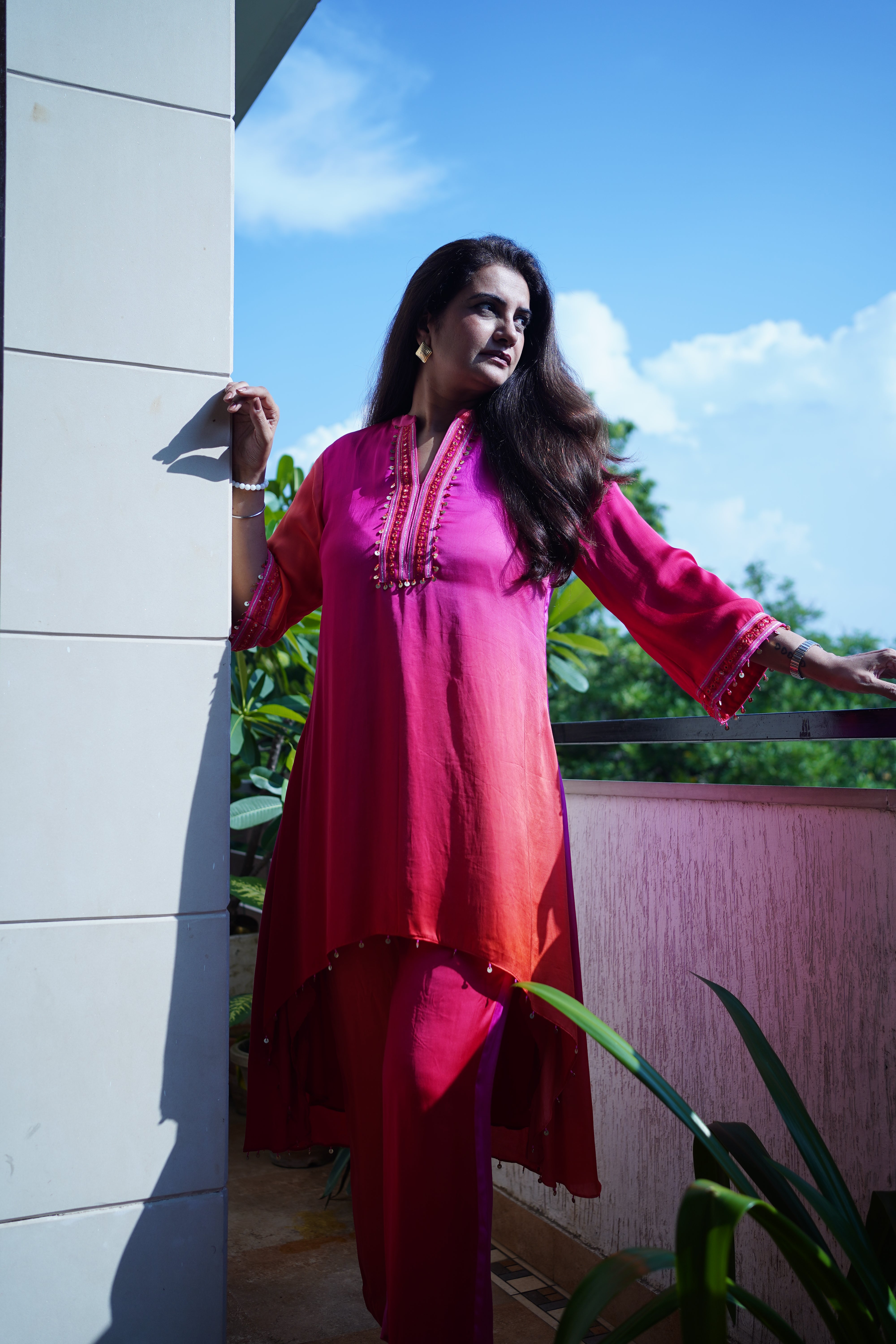 Ombré Fuschia Red