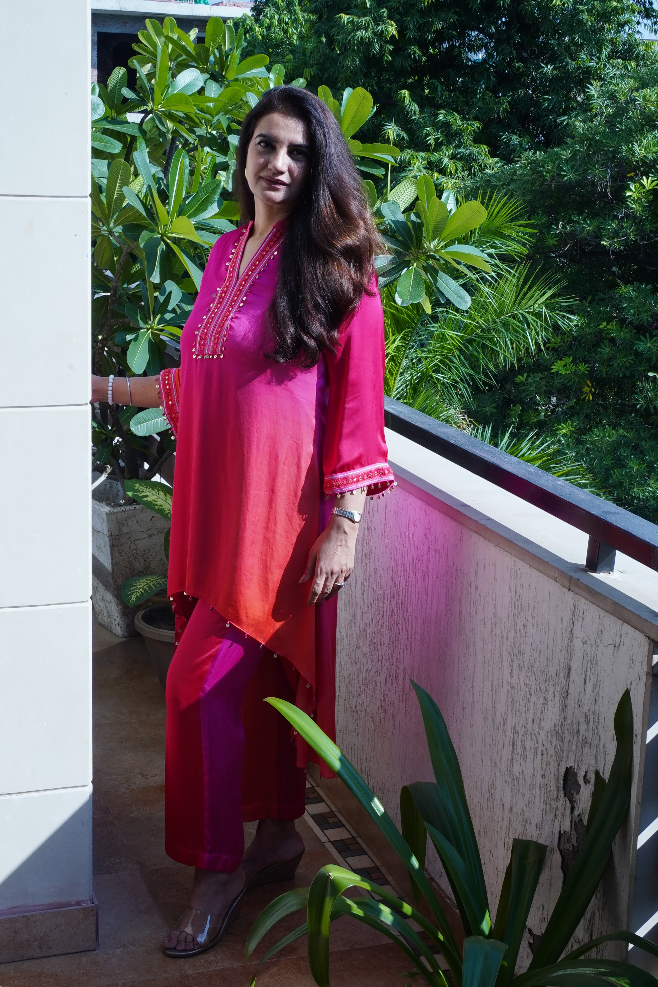 Ombré Fuschia Red